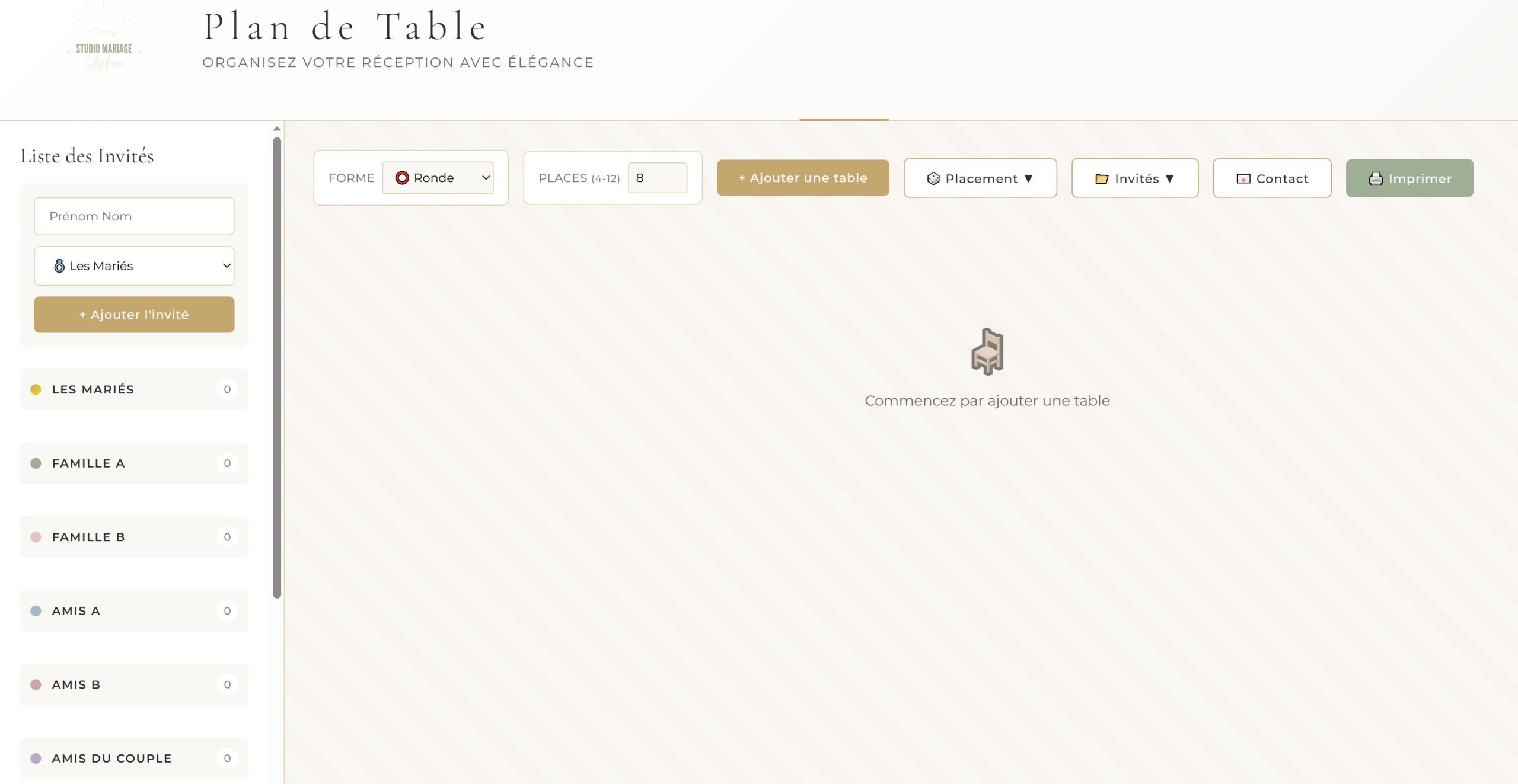Placement automatique des invités